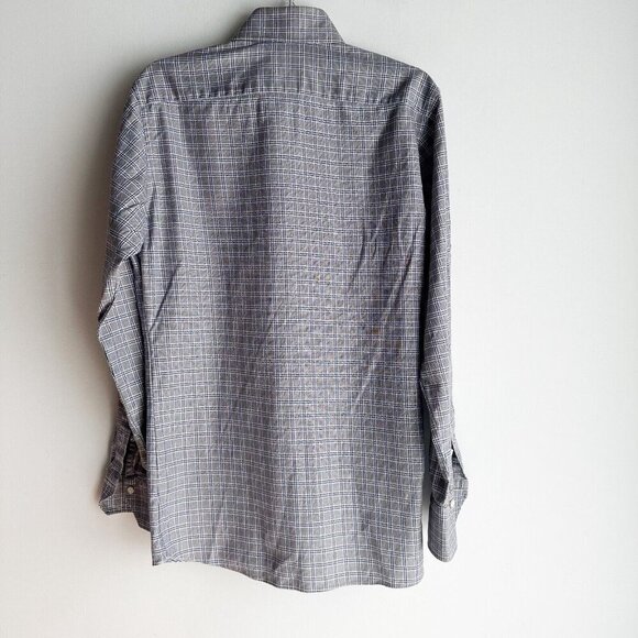 Emanuel Berg Paris Luxury Slim Fit Plaid Shirt 15 1/4 - Picture 7 of 7